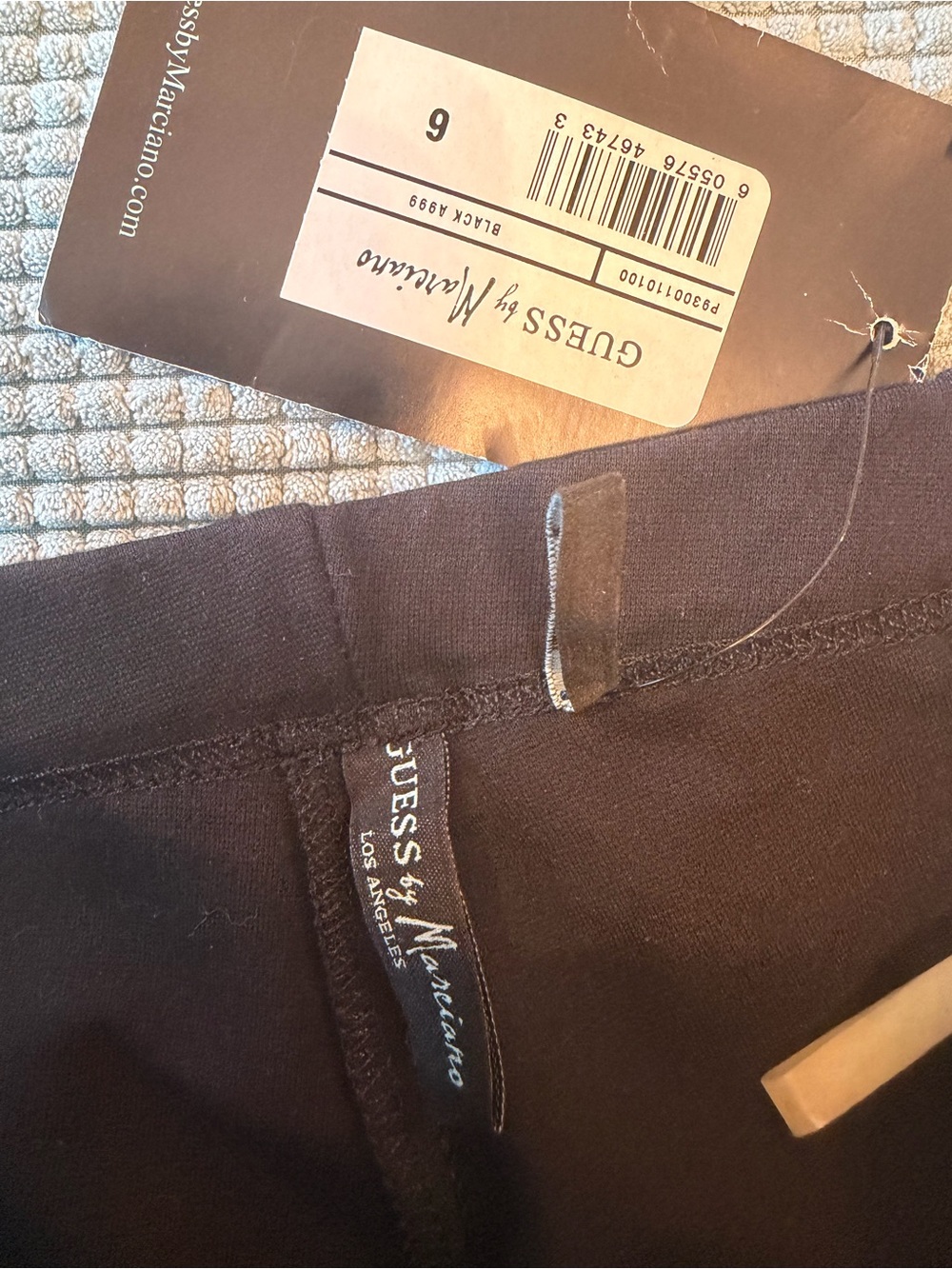 NWT GUESS BY MARCIANO Black Leather Leggings SZ 6 - Picture 6 of 7